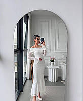 Платье макси со спущенными плечами. Не просвечивается! 42-44, 46-48