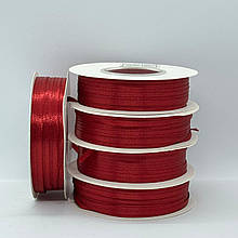#48 Стрічка атласна 3мм / 90м бордо