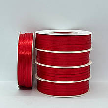 #163 Стрічка атласна 3мм / 90м червоний