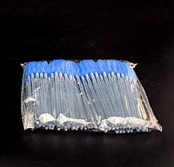 Щіточка для брів і вій зі штучним ворсом Global Fashion, 100 шт/уп, Синя