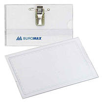 Бейдж-ідентифікатор горизонтальний 90х55 мм кліп-шпилька Buromax BM.5401