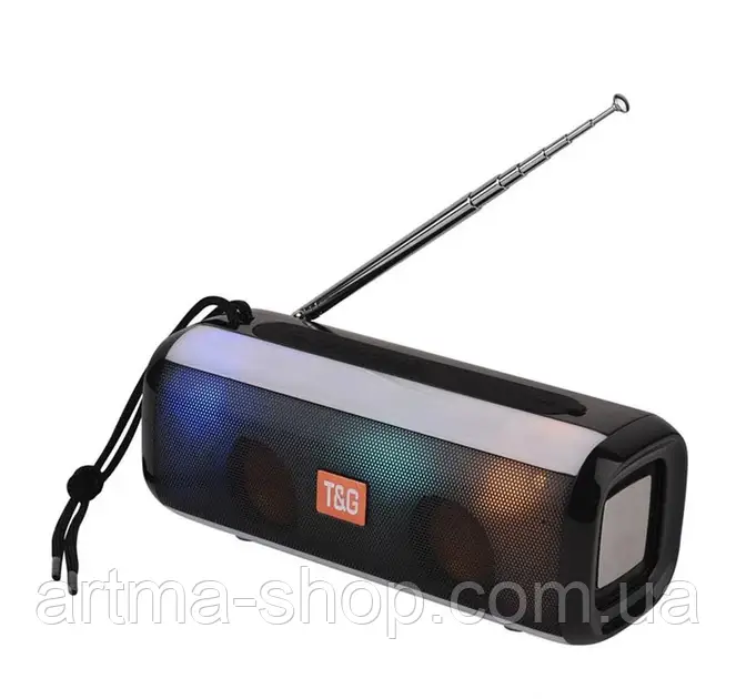 Портативна Bluetooth колонка T&G TG144, microSD TF + USB, Потужність 10Вт, чорна