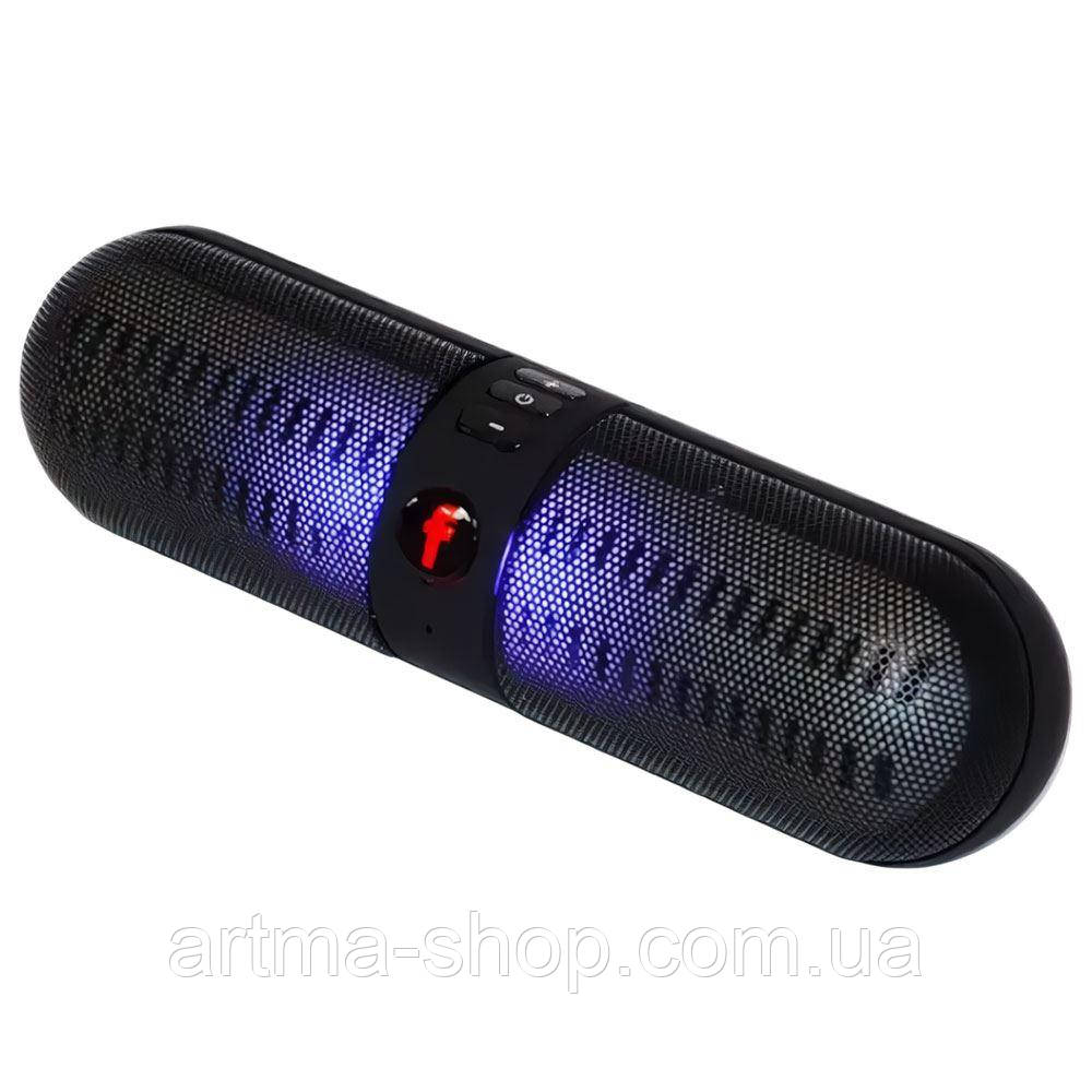 Компактна портативна Bluetooth-колонка BT808L з підсвічуванням, Потужність 3Вт, чорна