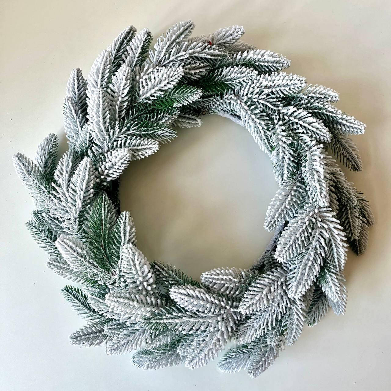 Вінок хвойний з снігом 40 см, фото 1