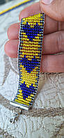Браслет із бісеру "Серця України " ручної роботи
