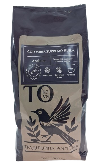 Кава TО KAVA Colombia Supremo Huila в зернах 1 кг, фото 1