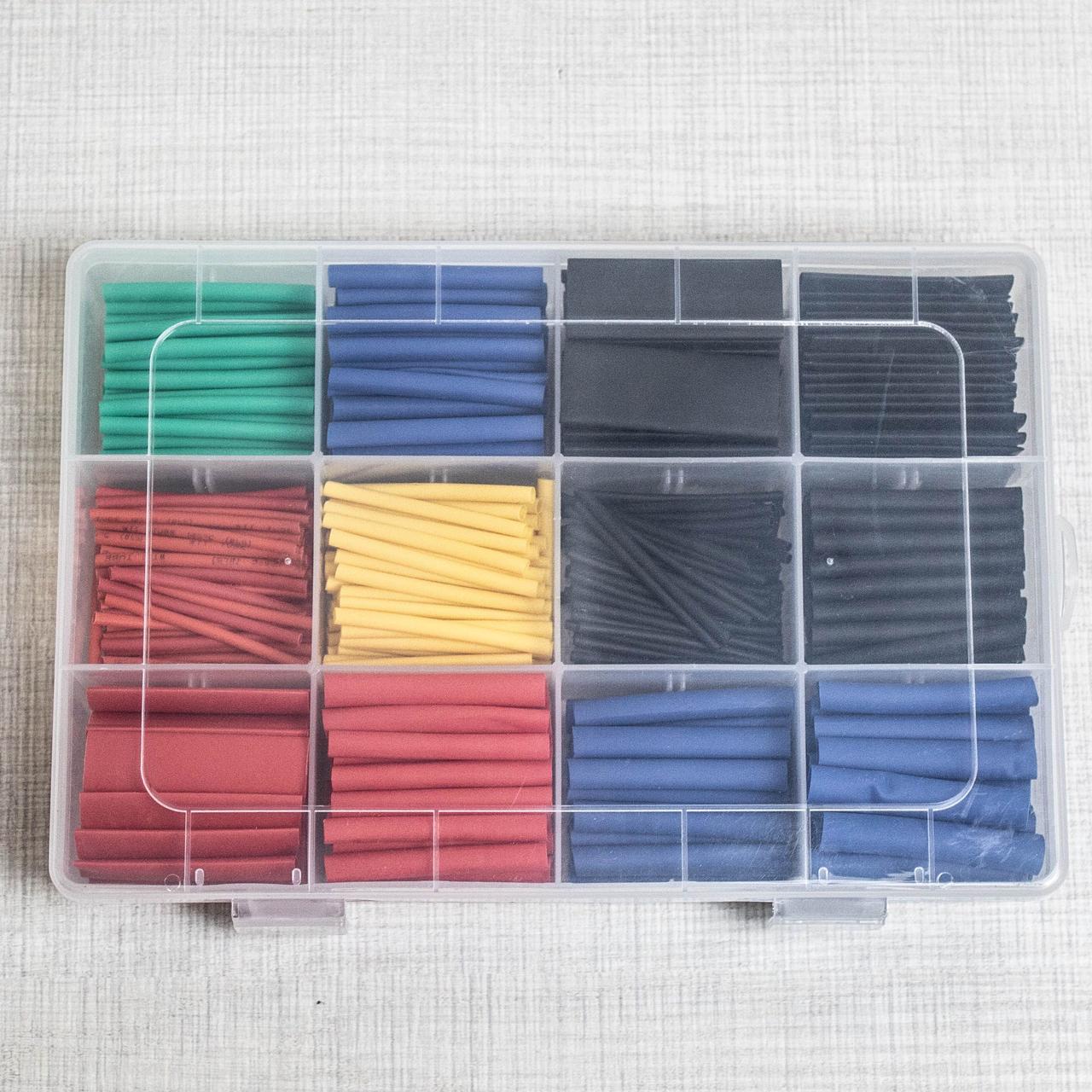 Термоусадочна трубка, 1,5-10мм х 45мм, 530шт, пластиковий органайзер