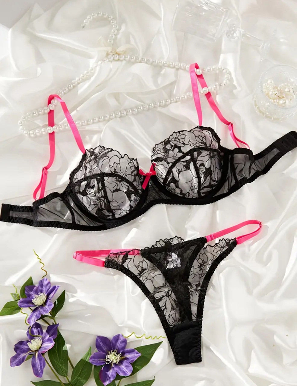 Комплект жіночої білизни Moon (р.M, чорний), фото 1