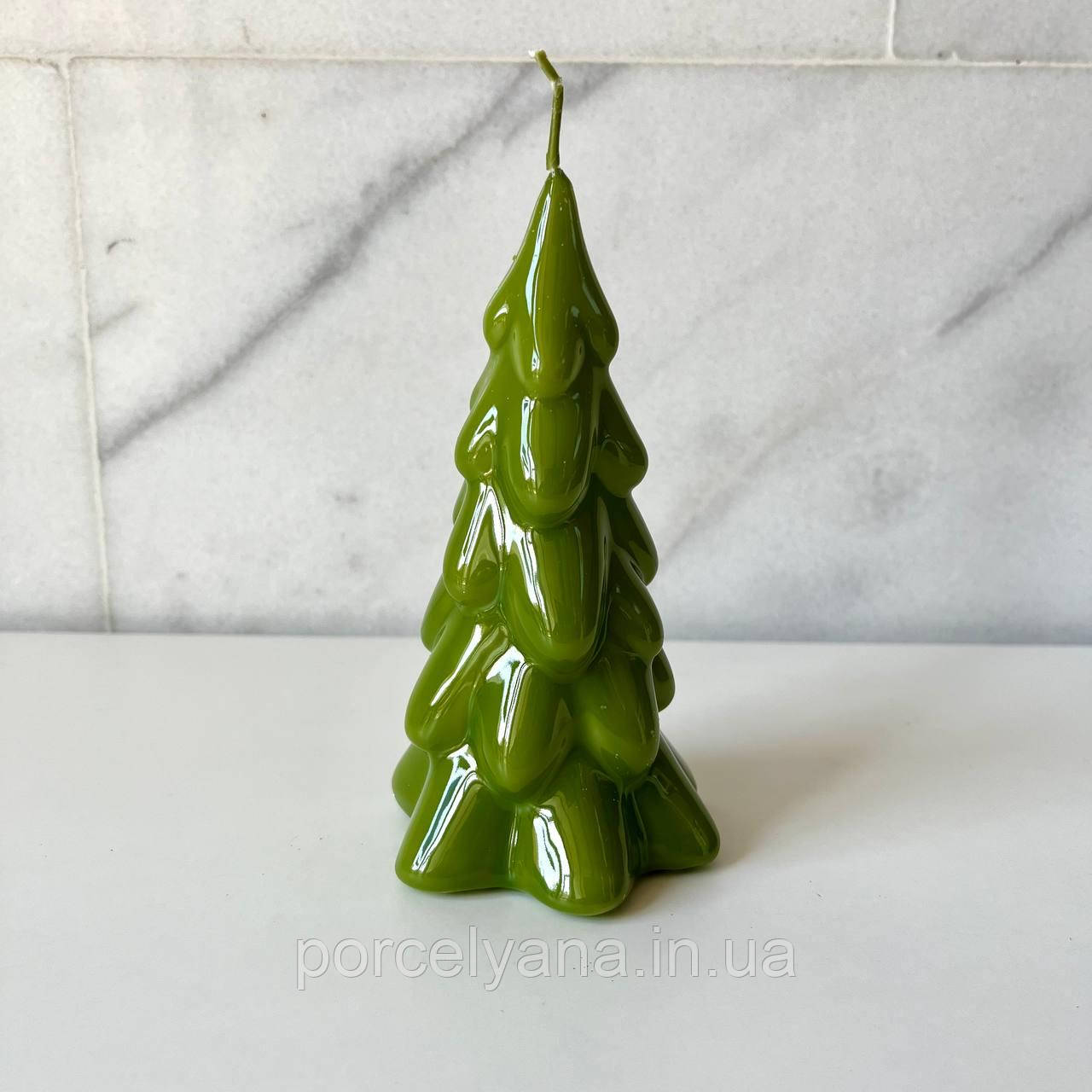 Свічка в формі ялинки зелена 15*7 см Adpal, фото 1