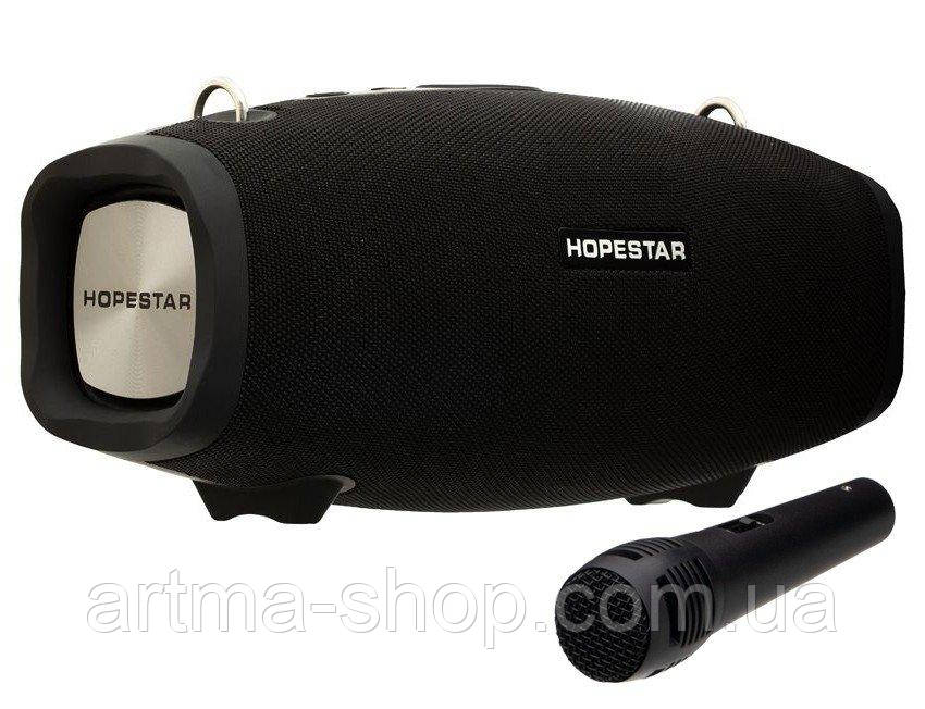 Портативна Bluetooth колонка Hopestar HX з мікрофоном, захист IPX6, Потужність 2х6Вт, чорна