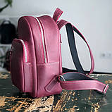 Шкіряний жіночий рюкзак BGS бордовий BGS3011, фото 4