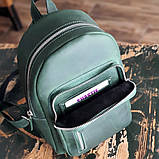 Шкіряний жіночий рюкзак BGS зеленый BGS3012, фото 2