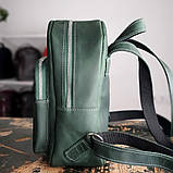 Шкіряний жіночий рюкзак BGS зеленый BGS3012, фото 4