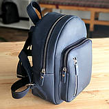 Шкіряний жіночий рюкзак BGS синій BGS3013, фото 3