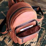 Шкіряний жіночий рюкзак BGS коньячний BGS3014, фото 3