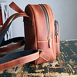 Шкіряний жіночий рюкзак BGS коньячний BGS3014, фото 5
