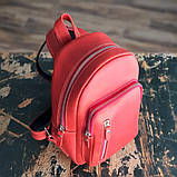 Шкіряний жіночий рюкзак BGS червоний BGS3015, фото 2