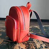 Шкіряний жіночий рюкзак BGS червоний BGS3015, фото 4