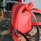 Шкіряний жіночий рюкзак BGS червоний BGS3015, фото 5