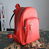 Шкіряний жіночий рюкзак BGS червоний BGS3015, фото 6