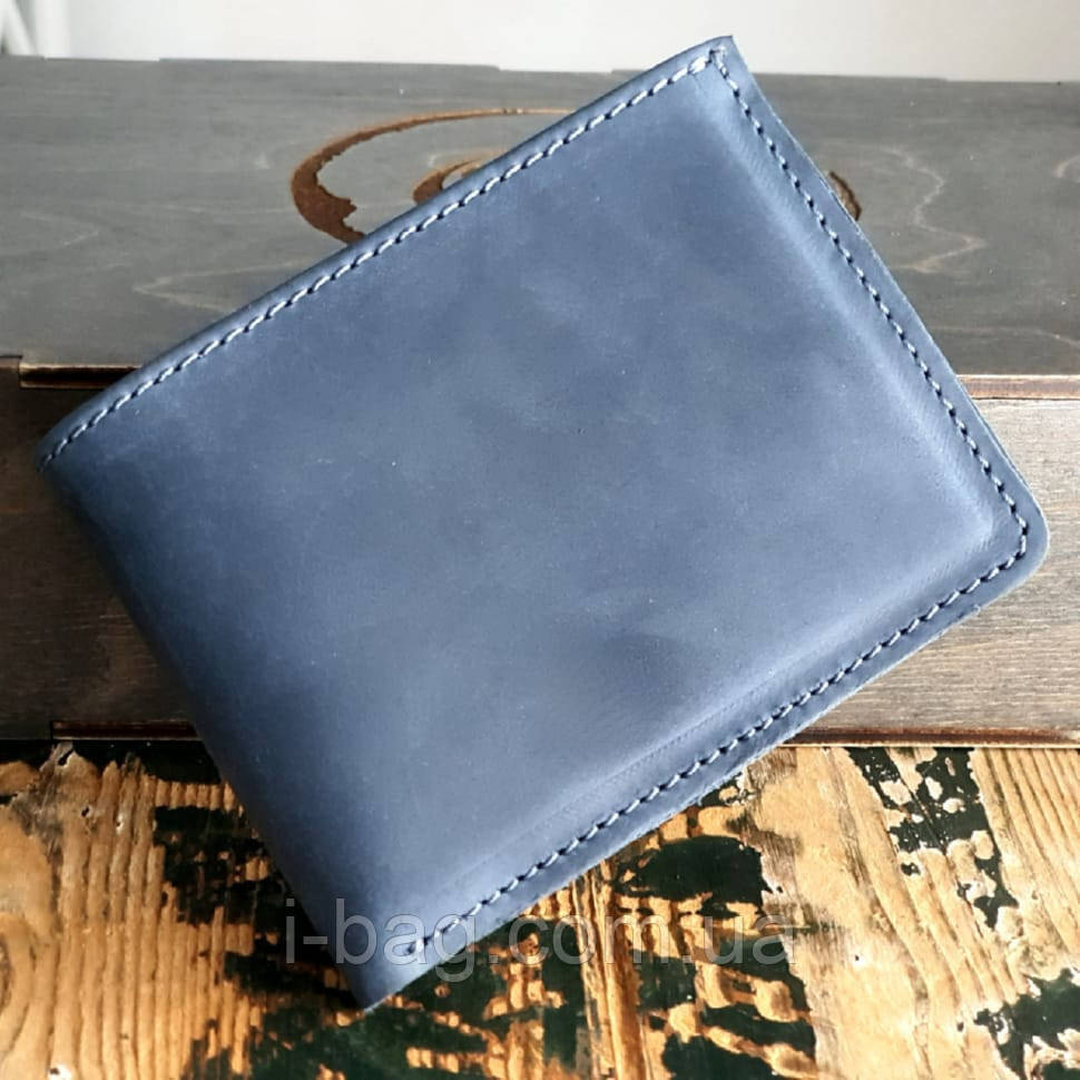 Стильний жіночий шкіряний гаманець BGS 9*12 см синій BGS3017, фото 1