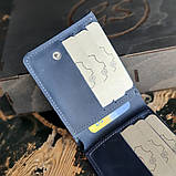 Стильний жіночий шкіряний гаманець BGS 9*12 см синій BGS3017, фото 4