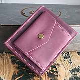 Стильний жіночий шкіряний гаманець BGS 9*12 см бордовий BGS3018, фото 2