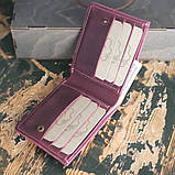 Стильний жіночий шкіряний гаманець BGS 9*12 см бордовий BGS3018, фото 4