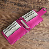 Затиск для грошей BGS шкіряний рожевий фуксія BGS3035, фото 5