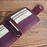 Затиск для грошей BGS шкіряний бордовий BGS3037, фото 2