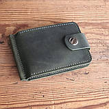 Затиск для грошей BGS шкіряний зелений BGS3038, фото 3