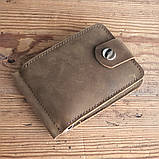 Затиск для грошей BGS шкіряний оливковий BGS3039, фото 4