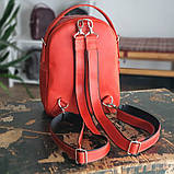 Жіночий шкіряний рюкзак BGS червоний BGS3040, фото 2