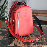 Жіночий шкіряний рюкзак BGS червоний BGS3040, фото 4