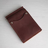 Маленький гаманець BGS з притиском для грошей шкіряний коньячний BGS3042, фото 5