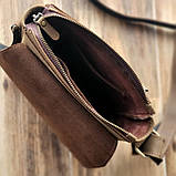 Чоловіча повсякденна шкіряна сумка BGS оливкова 23*20*7 см BGS3044, фото 5