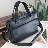 Чоловіча шкіряна сумка для документів BGS чорна BGS3046, фото 2