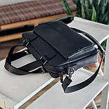 Чоловіча шкіряна сумка для документів BGS чорна BGS3046, фото 3