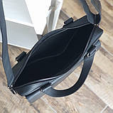 Чоловіча шкіряна сумка для документів BGS чорна BGS3046, фото 5