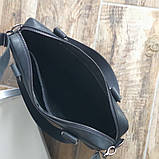 Чоловіча шкіряна сумка для документів BGS чорна BGS3046, фото 6