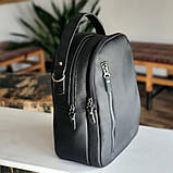 Жіночий шкіряний рюкзак BGS чорний BGS3047, фото 4