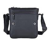 Чоловіча сумка шкіряна BGS флотар чорна BGS3053, фото 5