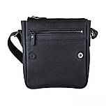 Чоловіча шкіряна сумка через плече BGS 23*20*5 см чорна флотар BGS3054, фото 4