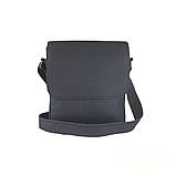 Чоловіча шкіряна сумка через плече BGS 23*20*5 см чорна флотар BGS3054, фото 6