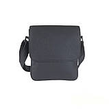 Чоловіча шкіряна сумка через плече BGS 23*20*5 см чорна флотар BGS3054, фото 7