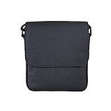 Чоловіча сумка через плече BGS 23*20*7 см шкіряна флотар чорна BGS3055, фото 2