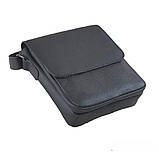 Чоловіча сумка через плече BGS 23*20*7 см шкіряна флотар чорна BGS3055, фото 7