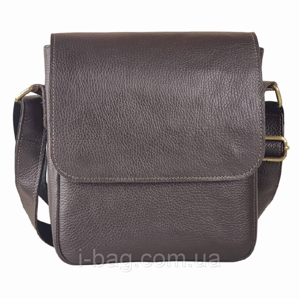 Чоловіча сумка через плече BGS 23*20*7 см шкіряна флотар коричнева BGS3056, фото 1