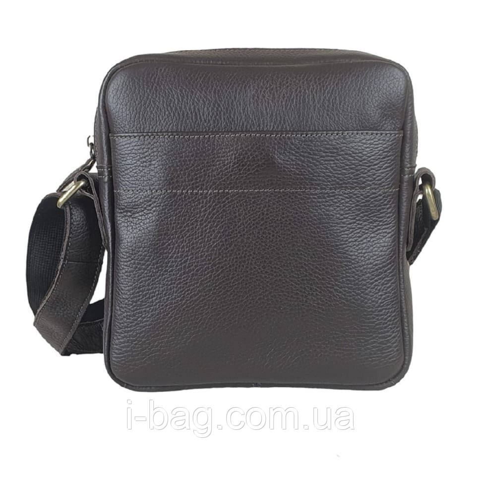 Сумка чоловіча через плече BGS 22*20*5 cм шкіряна коричнева флотар BGS3058, фото 1