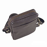 Сумка чоловіча через плече BGS 22*20*5 cм шкіряна коричнева флотар BGS3058, фото 3